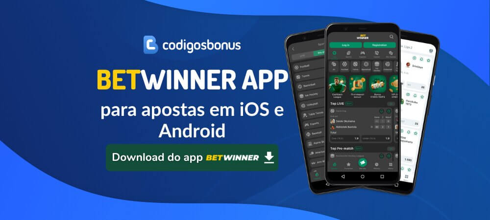 Aplicativo BetWinner para apostas em iOS e Android