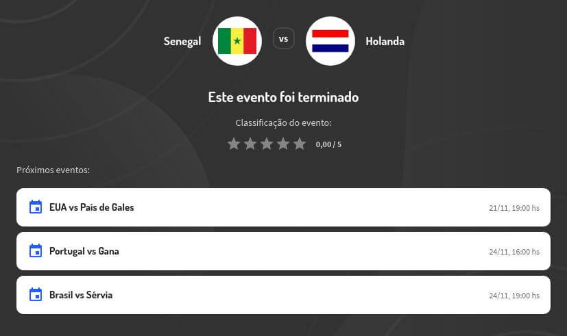 Palpite Senegal vs Holanda