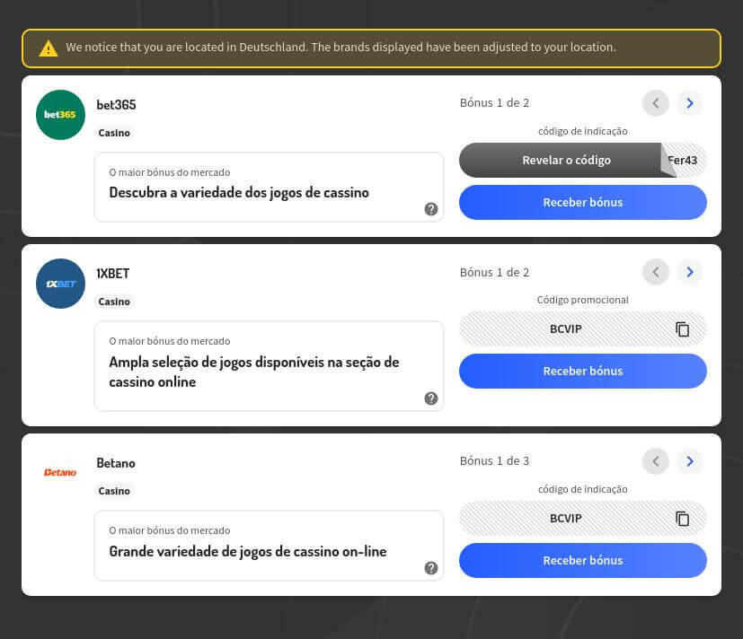 Melhores Códigos de Bônus de Cassino Online no Brasil