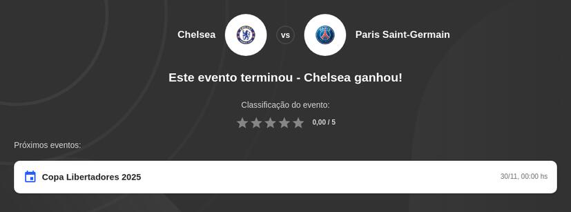 Palpite Chelsea x PSG – Final Mundial de Clubes 2025