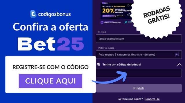 código de bónus bet25 2026