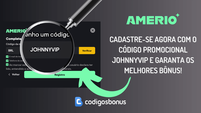 codigo promocional com bônus amerio bet