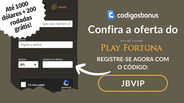 codigo de registro com bonus play fortuna