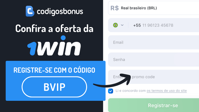 instruções sobre como se registrar com o código de bônus 1win