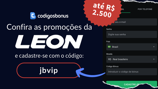 registro com codigo de bonus leon