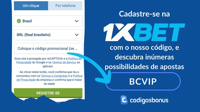 cadastro com codigo de registro para apostas 1xbet