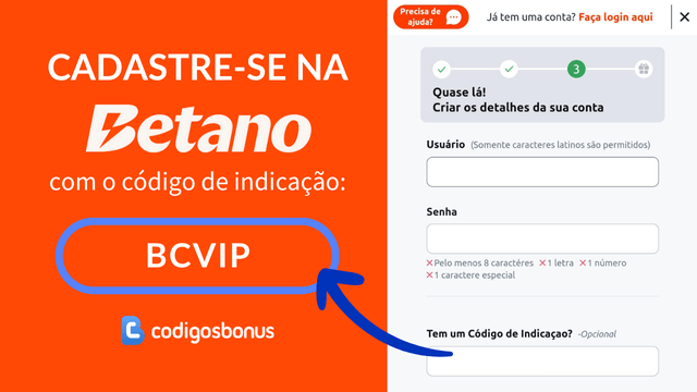 betano código de indicação cadastro