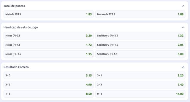 mercados de apostas vôlei