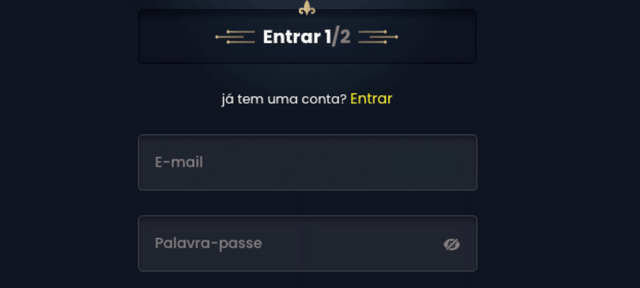 passo 2 no registo na plataforma dragonslots