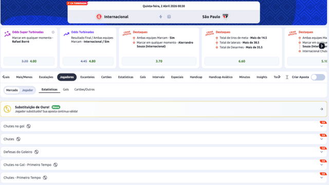 exemplo de opções para player props no Campeonato Brasileiro de 2027